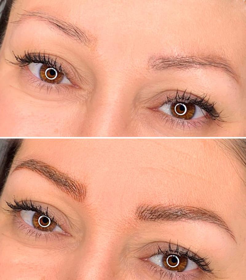 vorher nachher Bild Augenbrauen Permant Make-Up